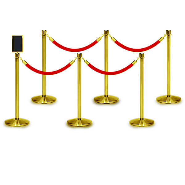 rope barriers polished brass 6 pack