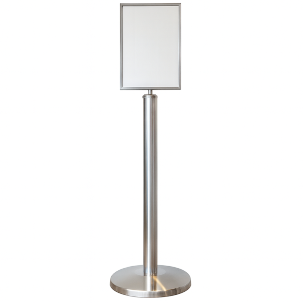 Polished Stainless Sign Stand - Crowd Control Company UK