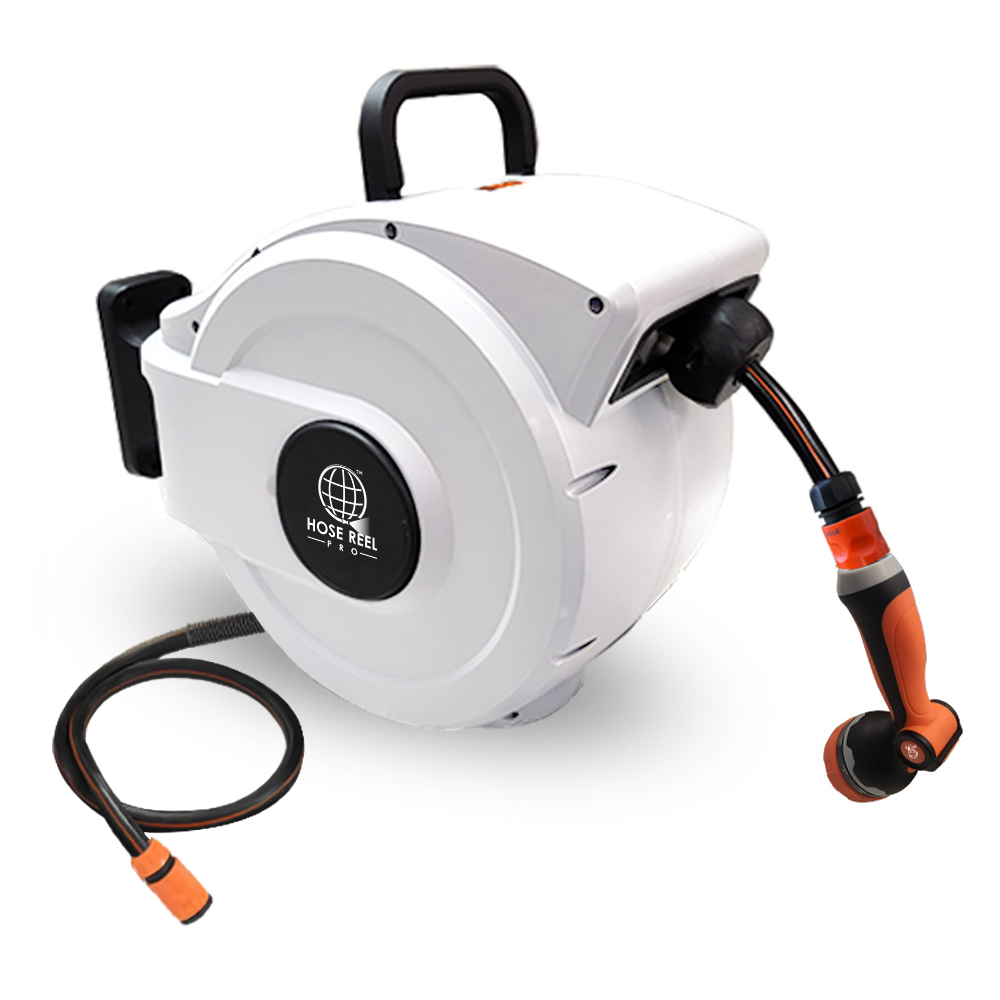 White Garden Hose Reel