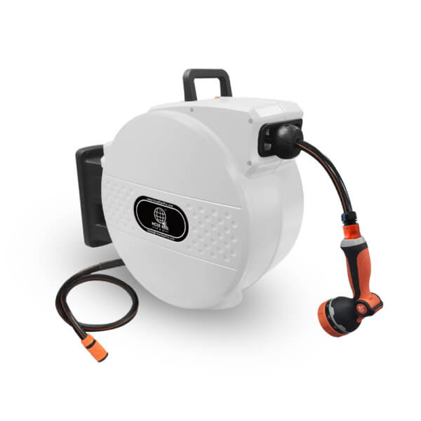 White Garden Hose reel